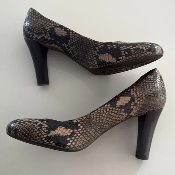 6 Geox Respira Snakeskin Patterned Women's Heels - Picture 5 of 6